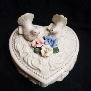 Love Birds Ceramic Tinker Box
